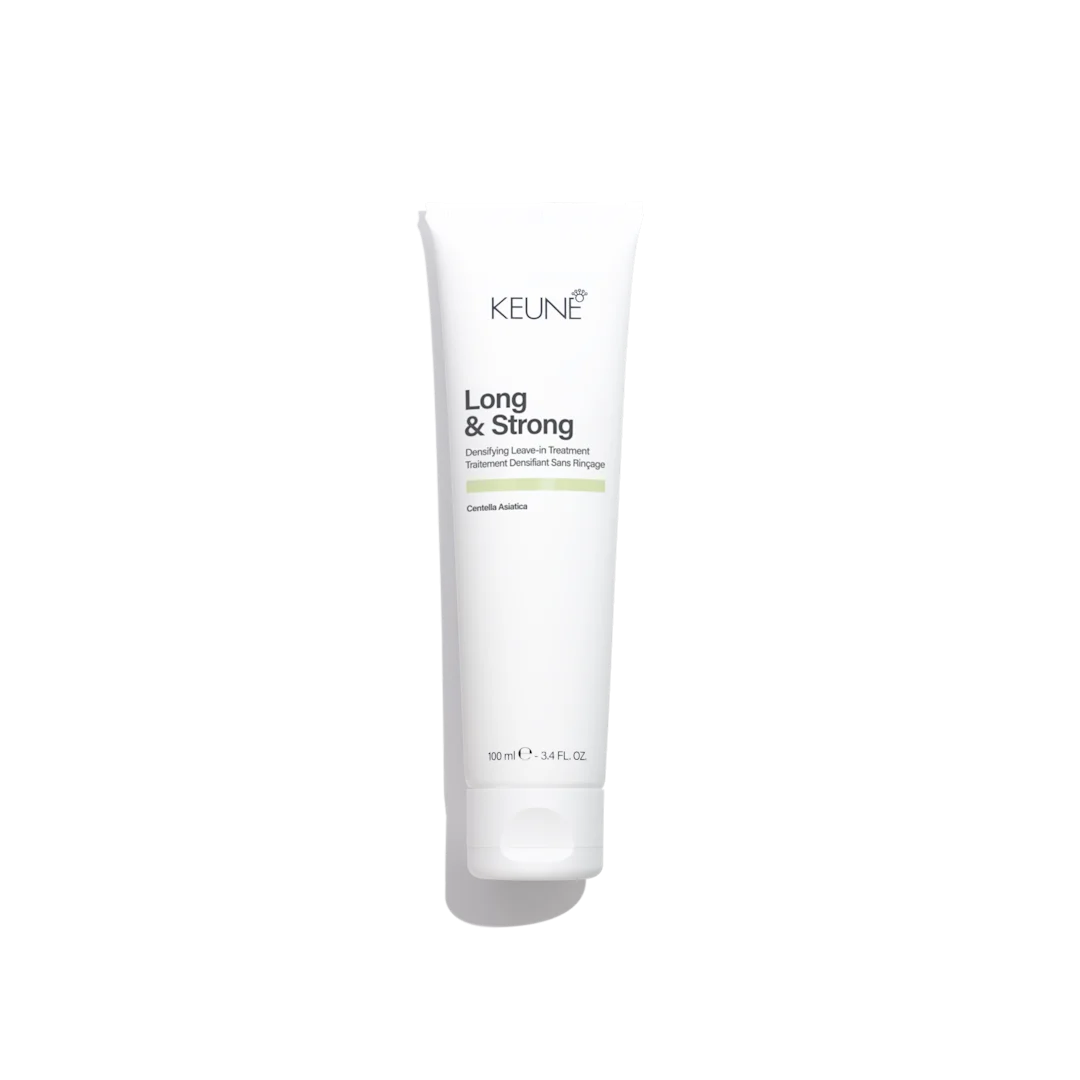 Keune Long & Strong hair care product on a white background