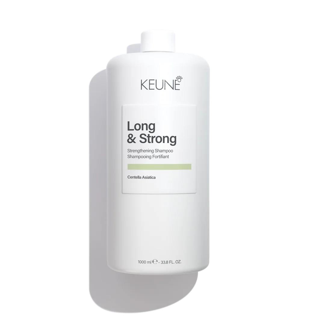 Keune Long & Strong shampoo bottle on a white background