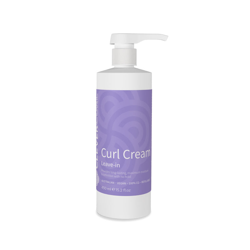 Bottle of Curl Cream with a pump on a white background