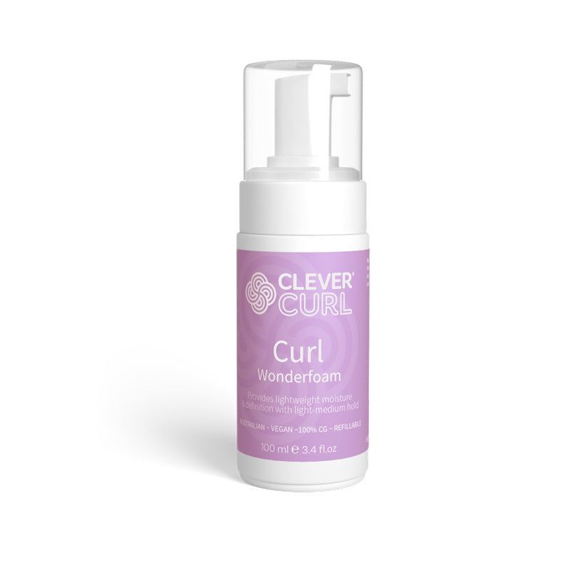 Clever Curl Wonderfoam bottle on a white background