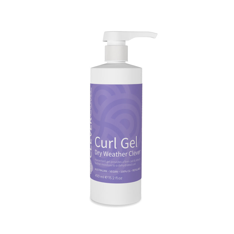 Bottle of Curl Gel with a pump on a white background