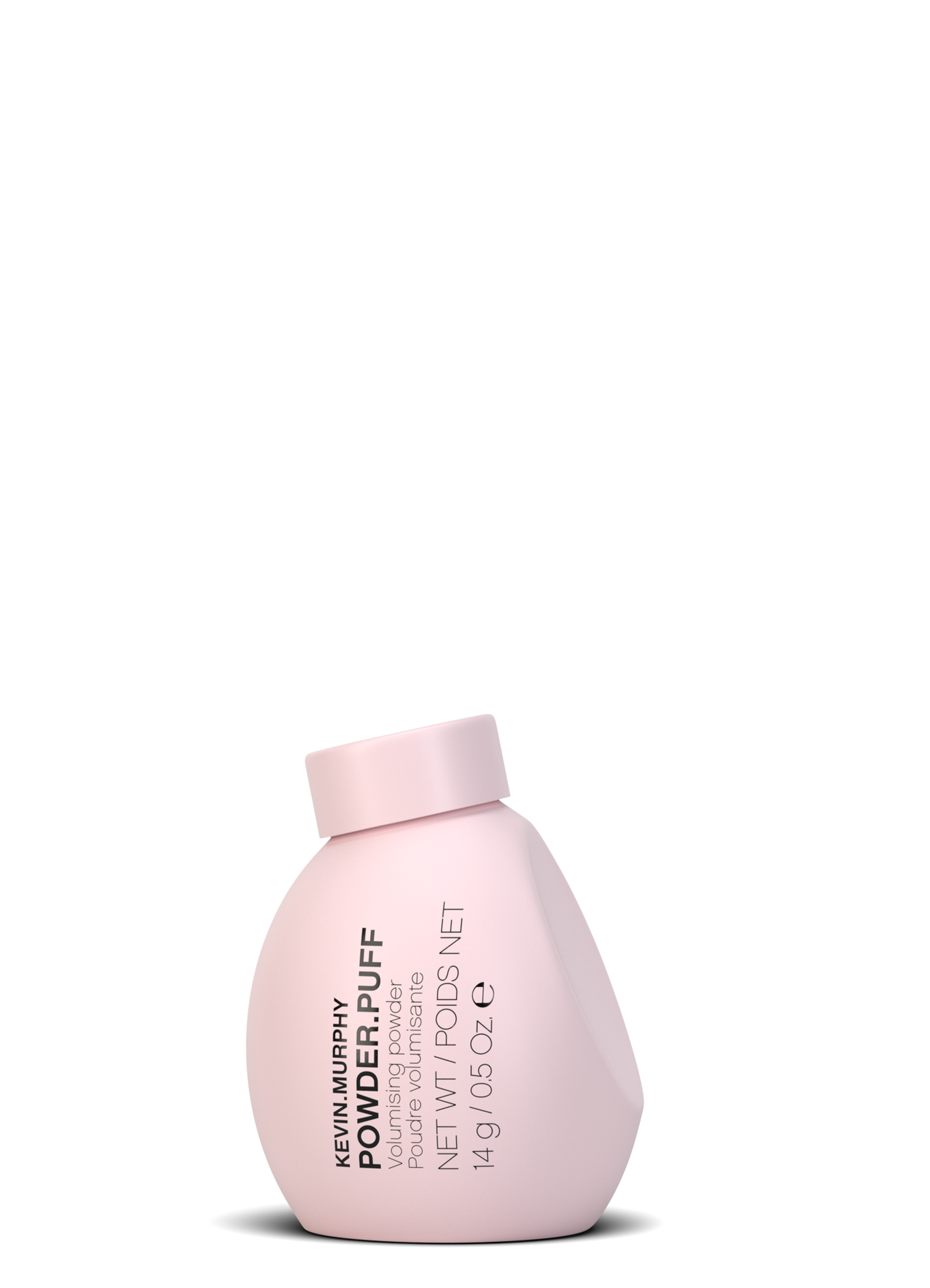 Pink bottle of Kevin Murphy Powder Puff on a white background
