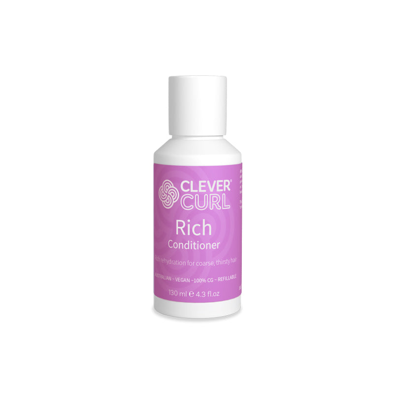 Clever Curl Rich Conditioner bottle on a white background