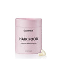 Pink container labeled 'Hair Food' by GLOWWA on a white background