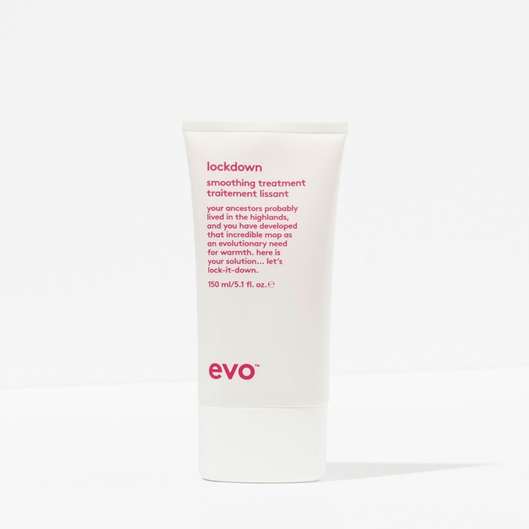 Evo lockdown smoothing treatment jar on a white background