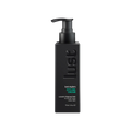 Black bottle of lust styling cream on a white background